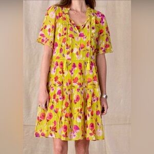 Sundance Muriel Orchard Floral Dress Size M Fully Lined Pockets Knee Length